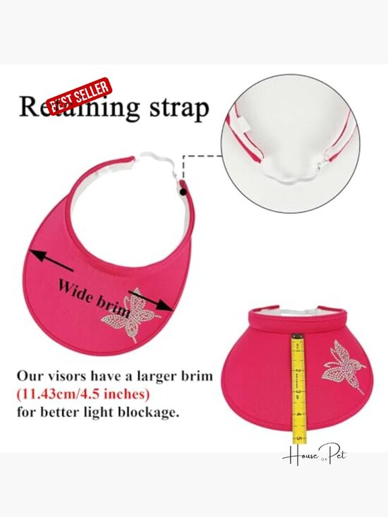 2 Pack Wide Brim Sun Visors Clip on Adjustable UV Protection Hats main image 6